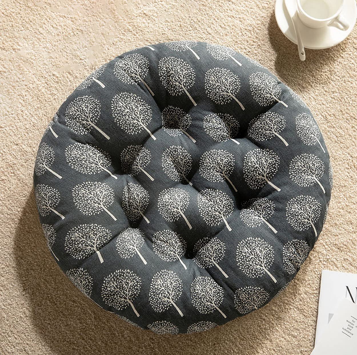 AOOPOO Set of 2 Indoor Outdoor Luxury Beautiful Garden, Dining Chair Foam Cushions Seat Pad - Round - Chair Cushion,40x40cm (Color 6)