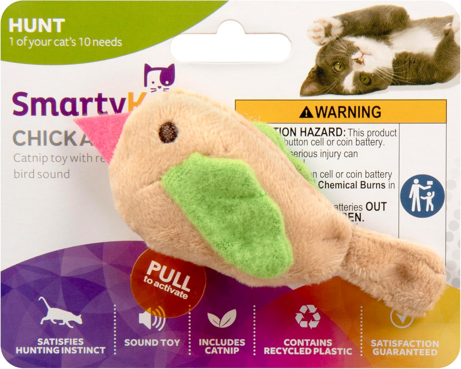 Chiadee Chirp Eic Sound Cat Toy, Contains Catnip,