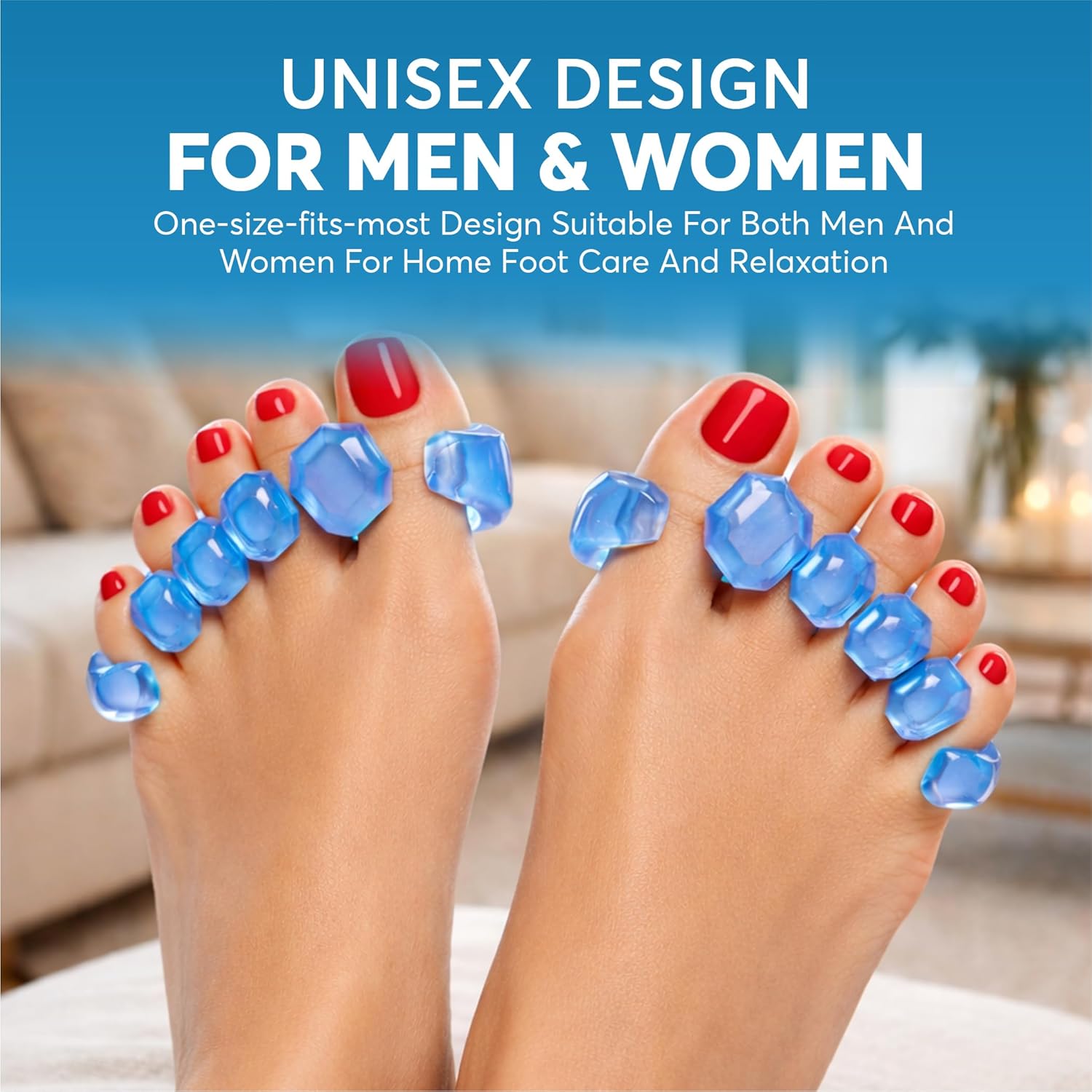 Toe Spacer Gel Toe Separator for Women Men | Silicone Toe Spreader for Foot Positioning & Yoga Stretching | Soft Reusable Toe Divider for Comfort