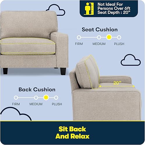 Miniatura 138 de Serta Palisades Sofás Tapizados para Sala, Sofá de Diseño Moderno, Tela, gris (Glacial Gray) gris (Glacial Gray),Beige,Marrón,Alforfón Beige,Marrón