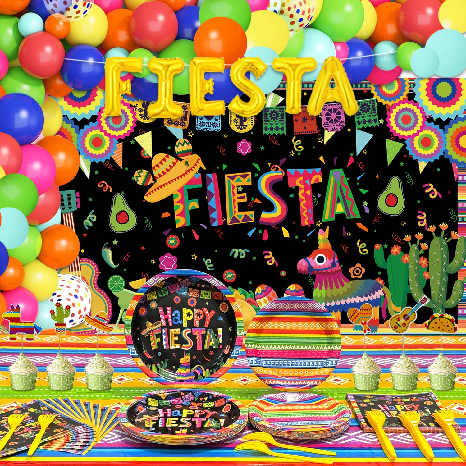 Mexican Fiesta Party Decorations,135Pcs Mexican Themed — free download