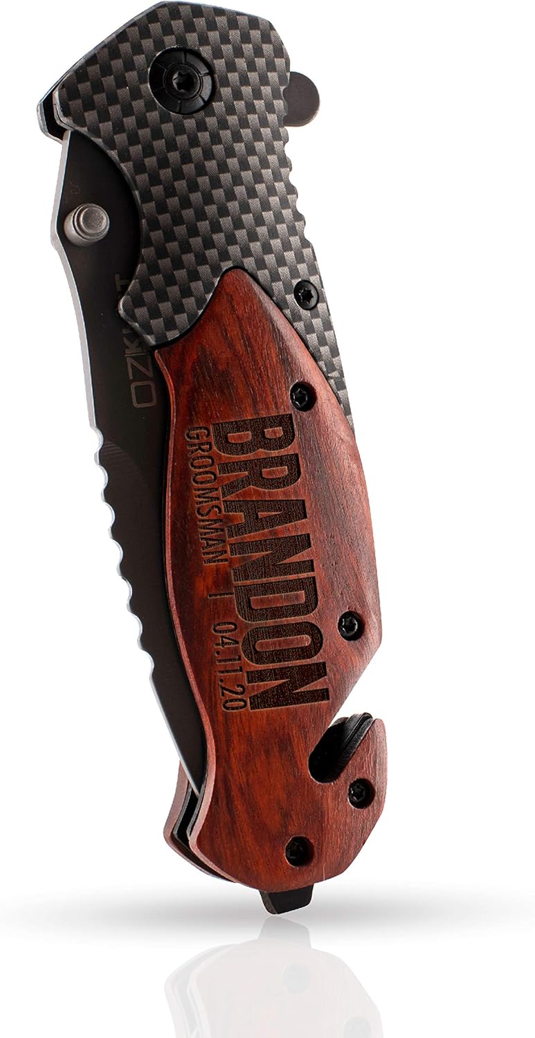 Set of 6, Groomsmen Gifts, Personalized Groomsmen Pocket Knife w/Name, Title & Date, Groomsman Gift for Wedding, Custom Groomsmen Gifts Pocket Knives, Groomsman Gifts for Men