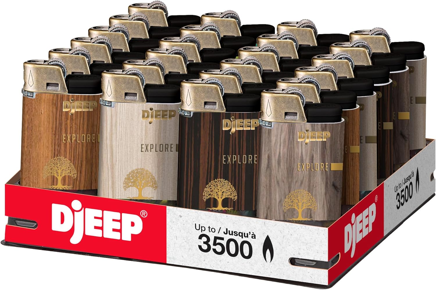 DJEEP Pocket Lighters, Bold Collection Textured, Unique Lighters, 24
