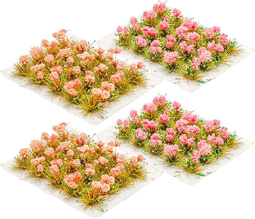 80 piezas de racimo de flores, grupos de vegetación, mechones de hierba, modelo de escenario estático en miniatura para bricolaje, arquitectura,