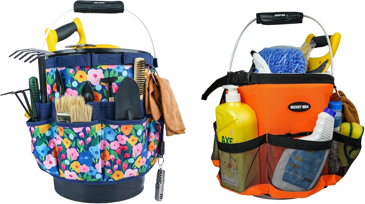 MELOTOUGH 1 PCS Bucket Tool Organizer for Garden Tools Bucket Caddy Organize + 1PCS Washing Tool Organizer for a 5 Gallon Bucket Tool Organizer