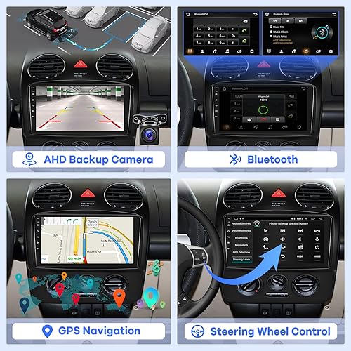Miniatura 6 de [2 GB+64 GB] Radio de coche para Volkswagen VW Beetle 2004-2010, 9 pulgadas Android 13 pantalla táctil estéreo, Carplay/Android Auto/Hi-Fi