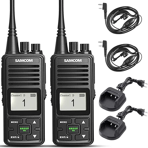 SAMCOM FPCN10A Two Way Radios Long Range 3000mAh High Power, Heavy Duty UHF Walkie Talkies 2 Way Radios Handheld with for School Commercial Business Jobsite, Group Call, VOX, Programable, 2 Packs