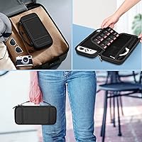Vista 7 de Fintie Funda de transporte para Nintendo Switch OLED modelo 2021Switch 2017, a prueba de golpes funda protectora rígida bolsa de viaje con 10