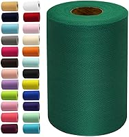 Vista 44 de Rollos de tela de tul rojo de 6 pulgadas por 100 yardas (300 pies), carrete de tela, cinta de tul para envoltura de regalos de Navidad, lazo de tutú