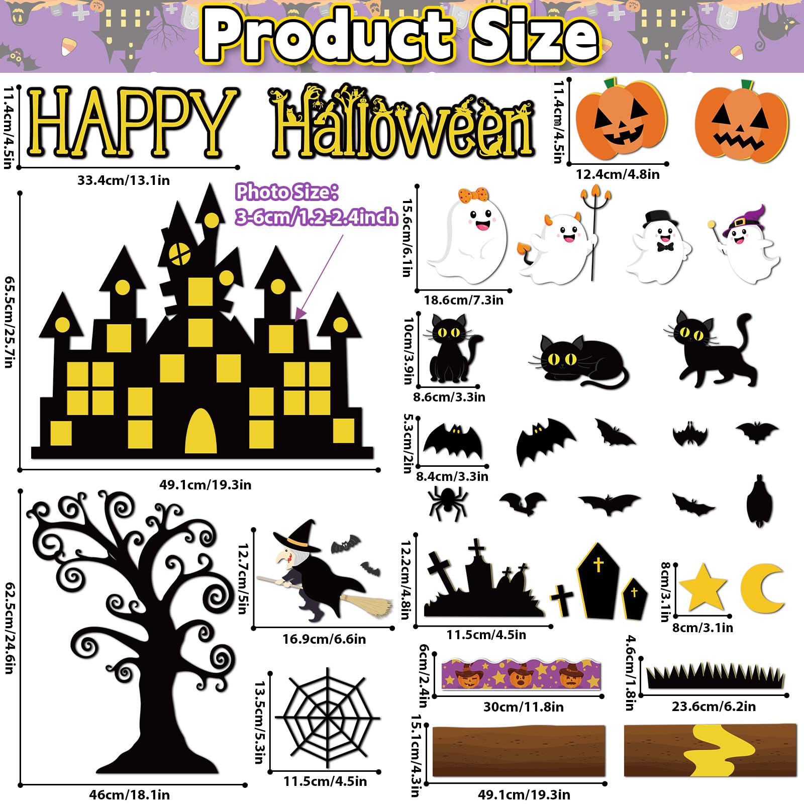 Halloween Skelett Pinnwand-Set – DIY Dekoration Für Klassenzimmer Mit 65 Teilen Und Klebepunkten