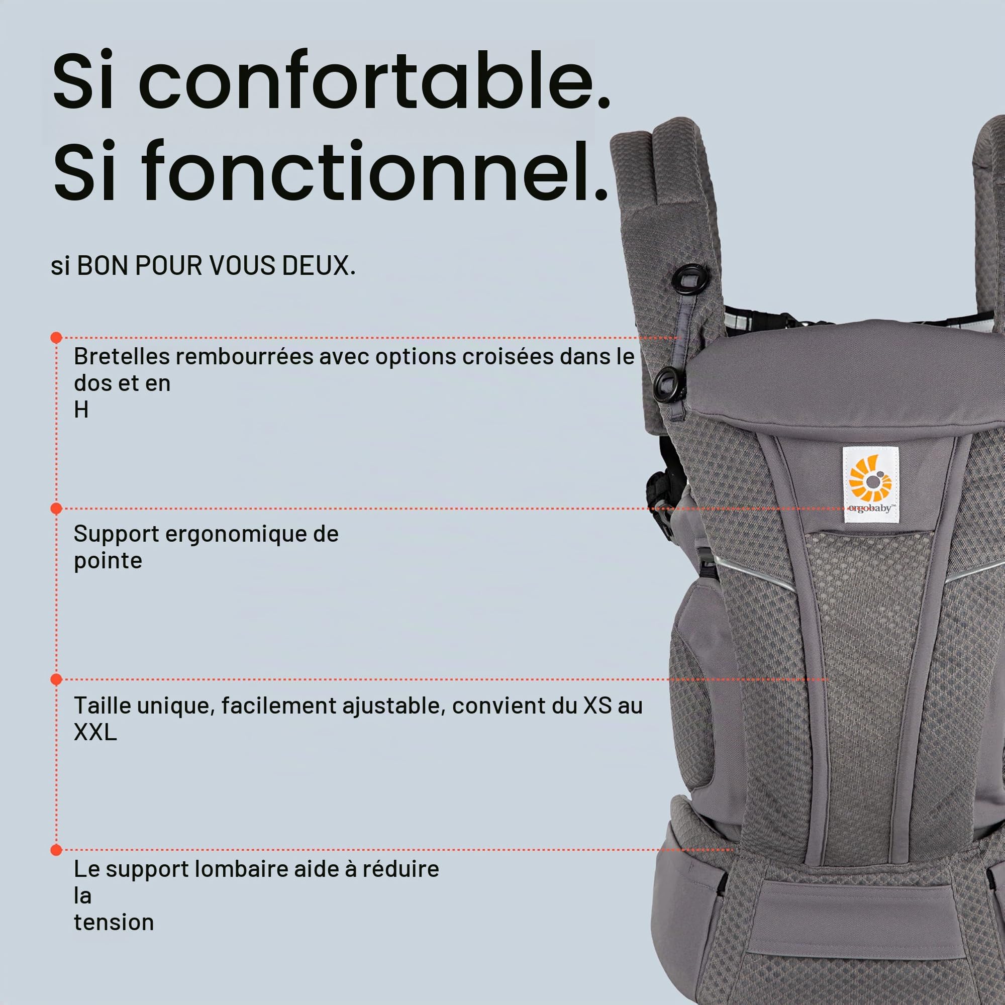 Ergobaby Omni Breeze Baby Carrier for Newborns, Newborn to 45 lbs