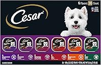 Cesar Wet Dog Food Classic Loaf in Sauce Grilled Chicken, Filet Mignon, Porterhouse Steak, Beef, Chicken & Liver and Turkey Variety Pack 3.5 oz. Easy Peel Trays (36 Count, Pack of 1)