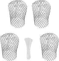 4-Pack Heavy-Duty Aluminum Gutter Guards 3.5 Inch - Expandable Downspout Leaf Filters & Debris Screen Strainers for Clog Prevention