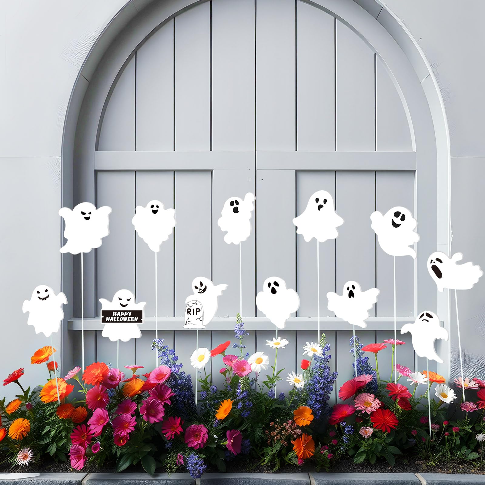 Piquets double face imperméables et panneaux de cour Halloween pour aménagement haut de gamme