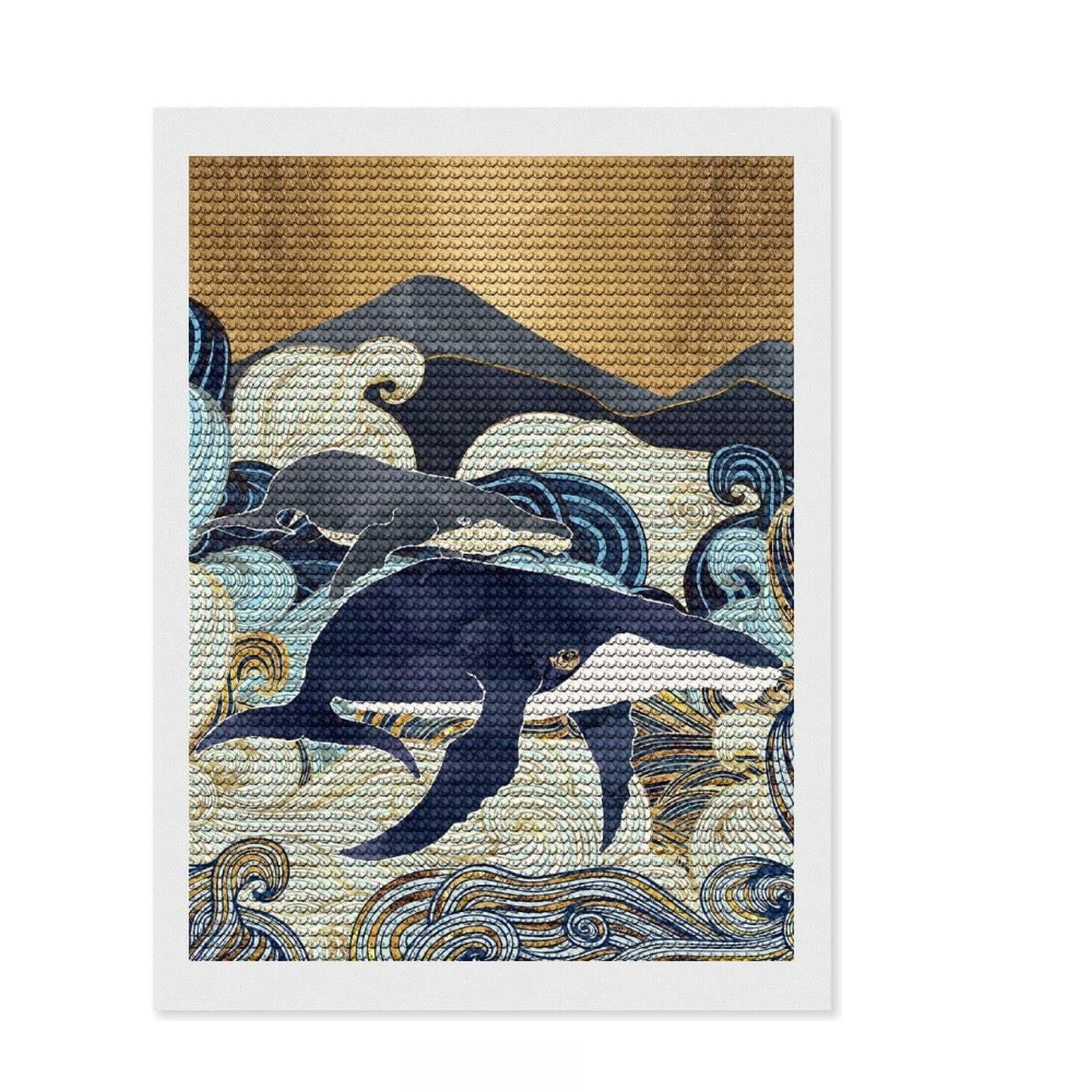 Junmoney Bond IV Diamond Art Kit 12"x16", for Women, Nice Detail and Sparkle, Living Room Decor, Birthday Gift, Easy to Enjoy