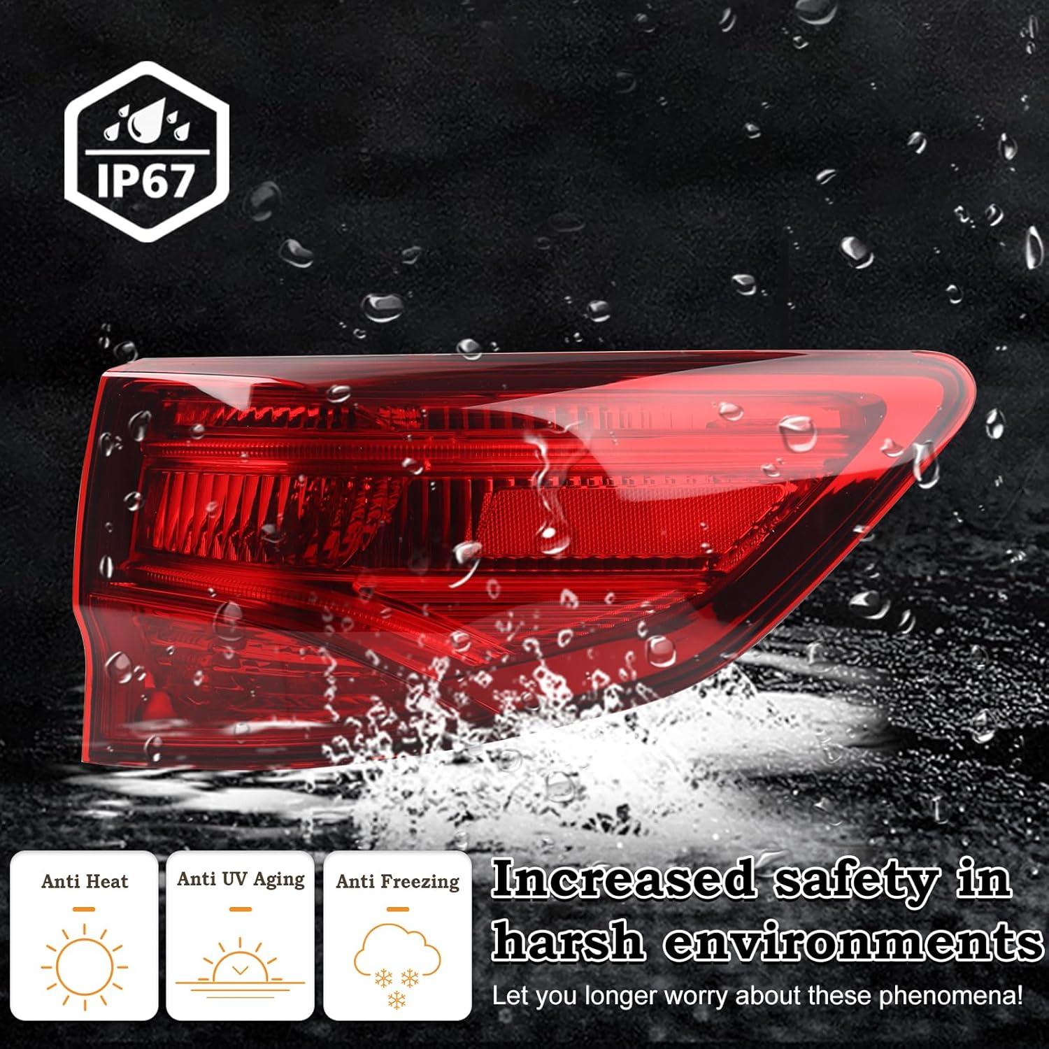 RH LED Tail light Assembly Fit for 2014 2015 2016 2017 2018 2019 2020 Acura MDX Outer Rear Lamp With Bulbs Right Passenger Side 33500TZ5A02 AC2805103C