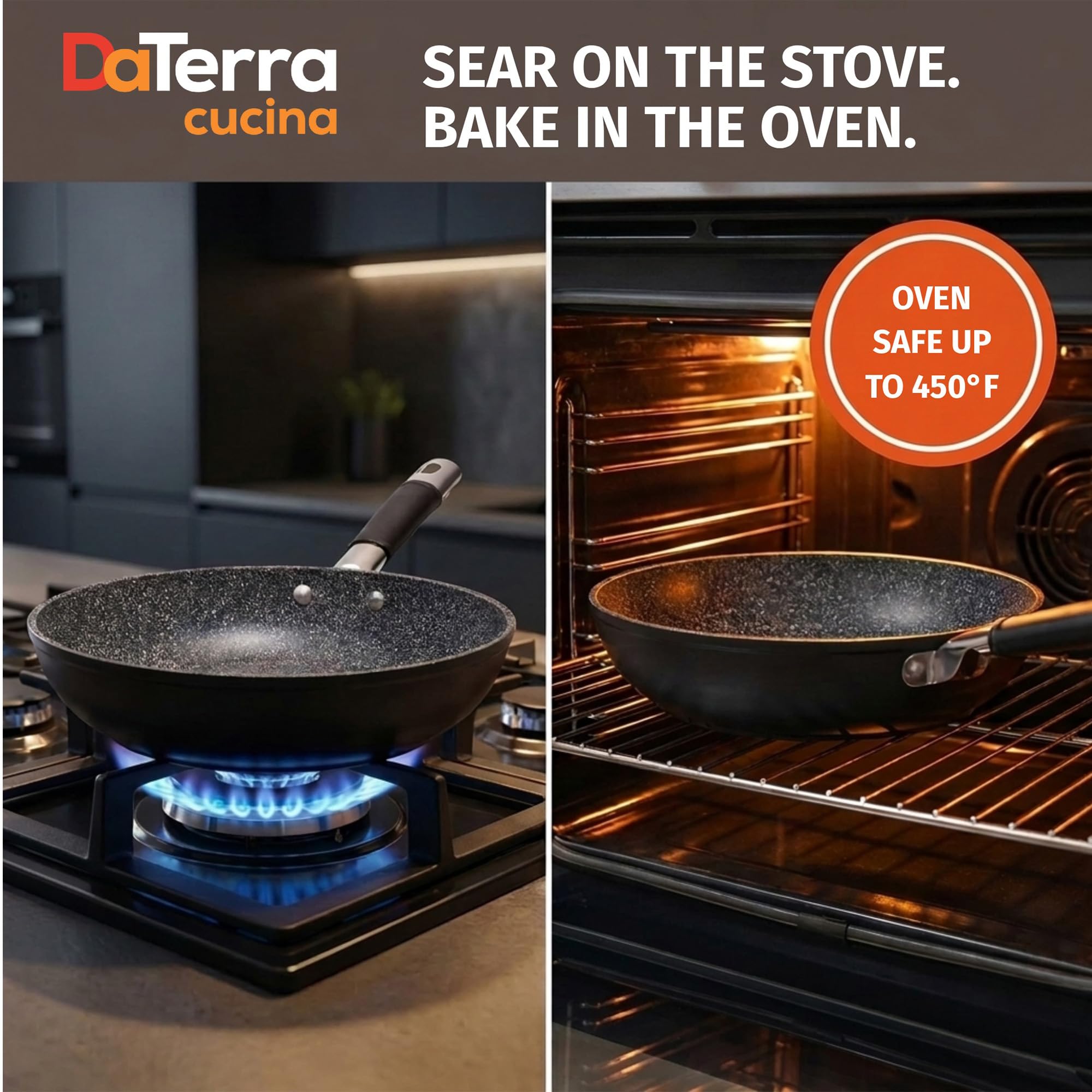 DaTerra Cucina Ceramic Frying Pan - Italy Made -6