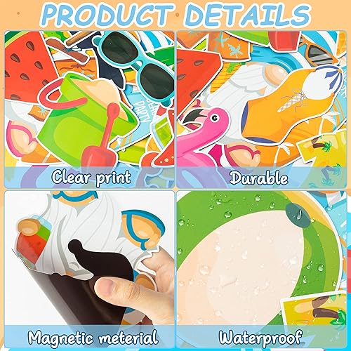 Miniatura 3 de 25 imanes de puerta de crucero de playa de verano Hawaii, gnomo tropical para decoración de automóvil, decoración magnética creativa de puerta de