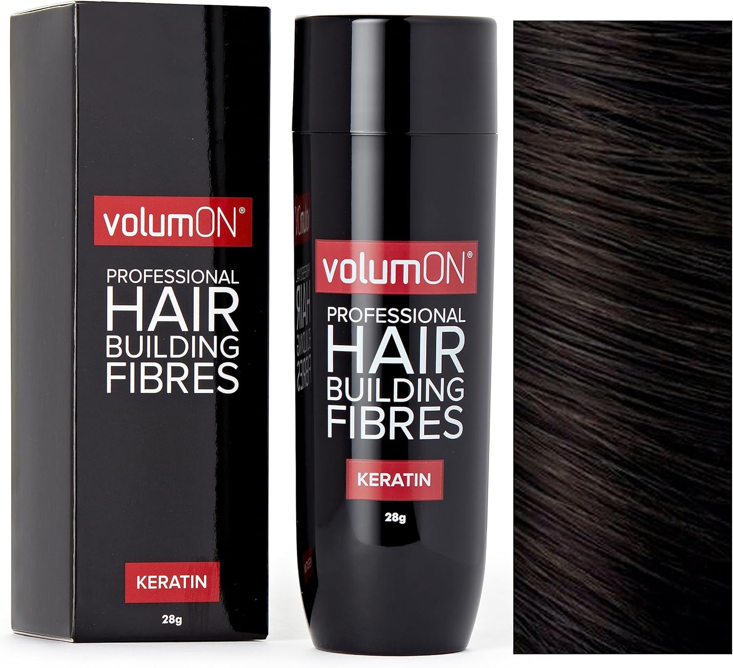 Volumon Professional Hair Building Fibres- Hair Loss Concealer- KERATIN- DARK BROWN 28g- Get Upto 30 Uses