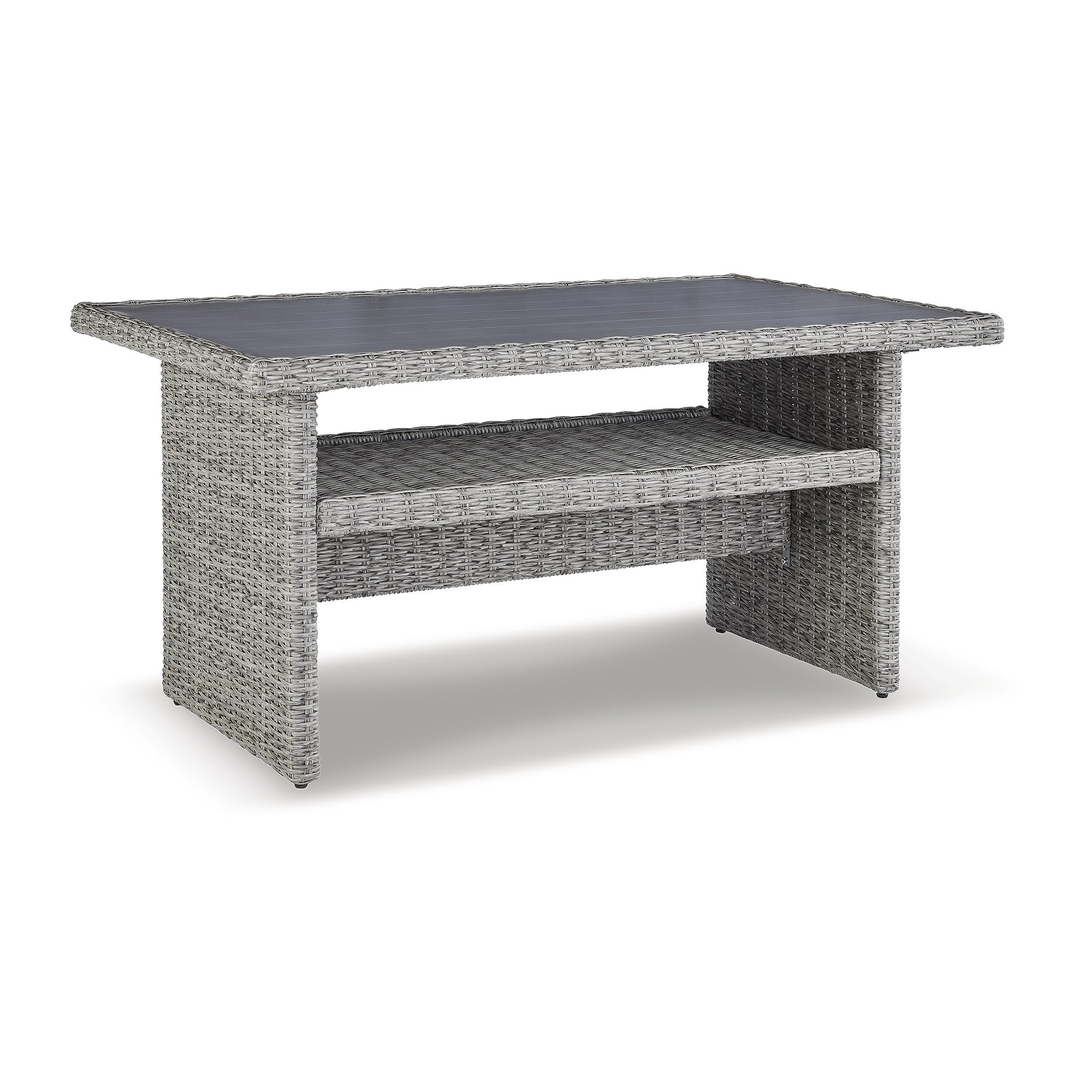 Signature Design by Ashley Naples Beach Contemporary Outdoor Rectangle Multi-Use Table, Light Gray