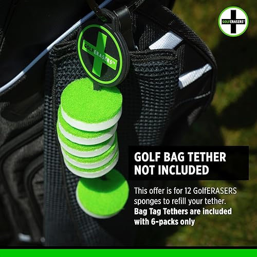 Miniatura 5 de GolfERASERS Borrador instantáneo de golf, esponja de doble cara prémium para limpiar palos de golf, zapatos y pelotas de golf, paquete de 12