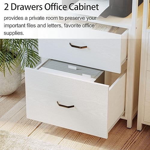 Miniatura 5 de IRONCK Estantería industrial con cajones de archivador, estantería de 71.6 pulgadas de alto de 5 niveles, organizador de gabinete de oficina en