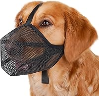 Mayerzon Breathable Mesh Dog Muzzle for Small Medium Large Breeds - Anti-Bite Scavenging, Adjustable for Grooming Walking Vet Visits Labrador Golden Retriever