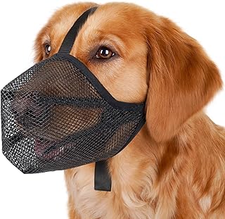 Mayerzon Dog Muzzle, Soft Mesh Muzzle for Small Medium Large Dogs Anti Bite Scavenging, Breathable Adjustable Mouth Guard for German Shepherd Labrador Golden Retriever in Grooming Walking Vet Visits