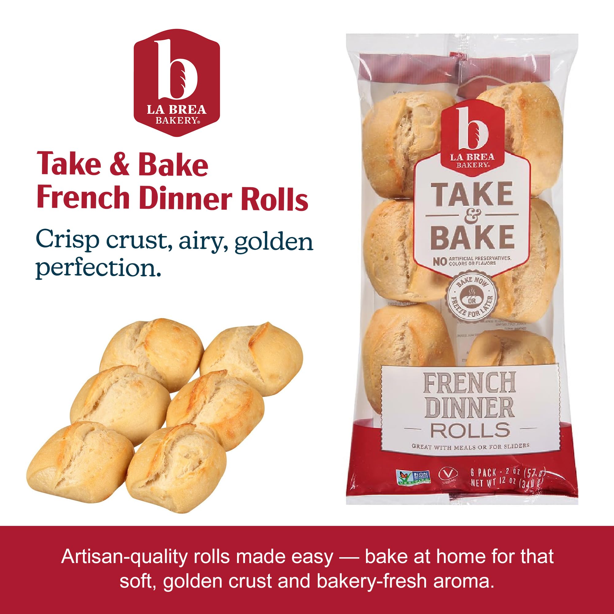 La Brea Dinner Rolls French Take Bake 6 Count 12 Ounce — view 2