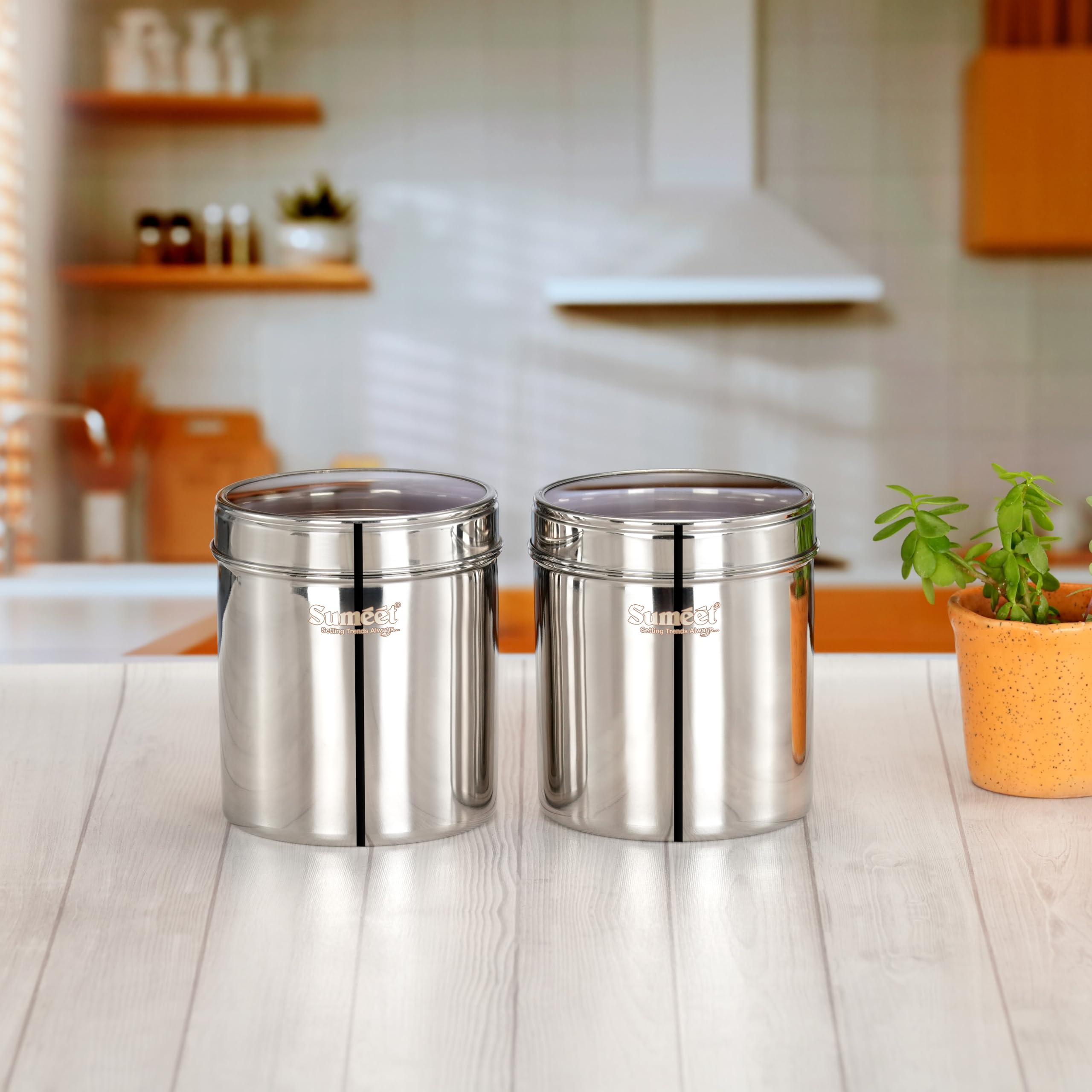Sumeet Stainless Steel Containers - Set of 2 -1 Sumeet Stainless Steel Containers - Set of 2 -1
