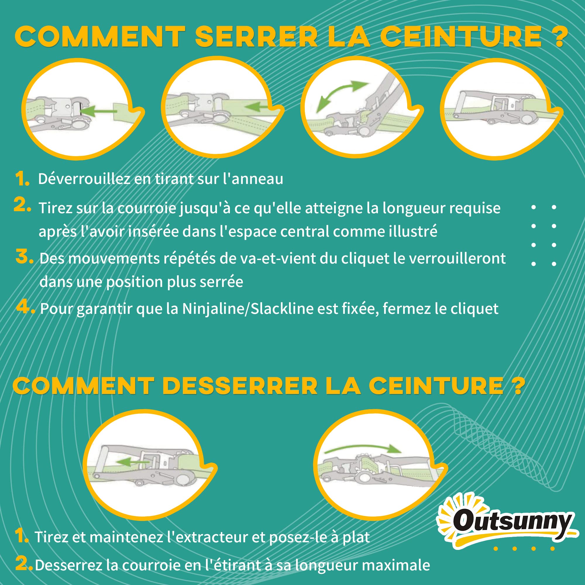 Outsunny Parcours d'obstacles Ninja pour Enfants 30 Accessoires 10 m de Slackline et Sac de Transport Bleu Noir Rouge