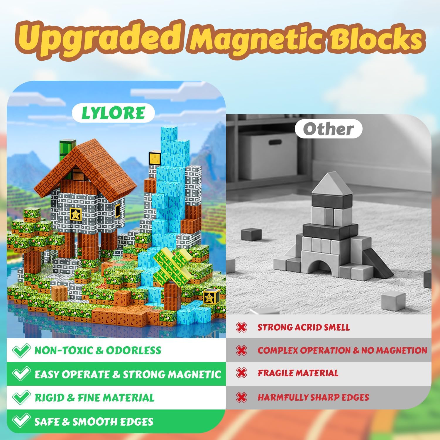 Magnetic Blocks 150 PCS STEM Building Toys Gift for Boys Girls Age 3+ | STEM Educational Toys, Learn through Play for Ages 3-18, Christmas Birthday Gift, Magnetic Building Blocks Set