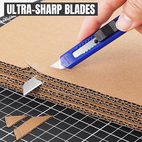 Miniatura 8 de TIFICAL Paquete de 48 cuchillos retráctiles para cortar cajas de 0.354 in, cuchillo de afeitar para cajas de cartón, abrecajas, cuchillo Exacto