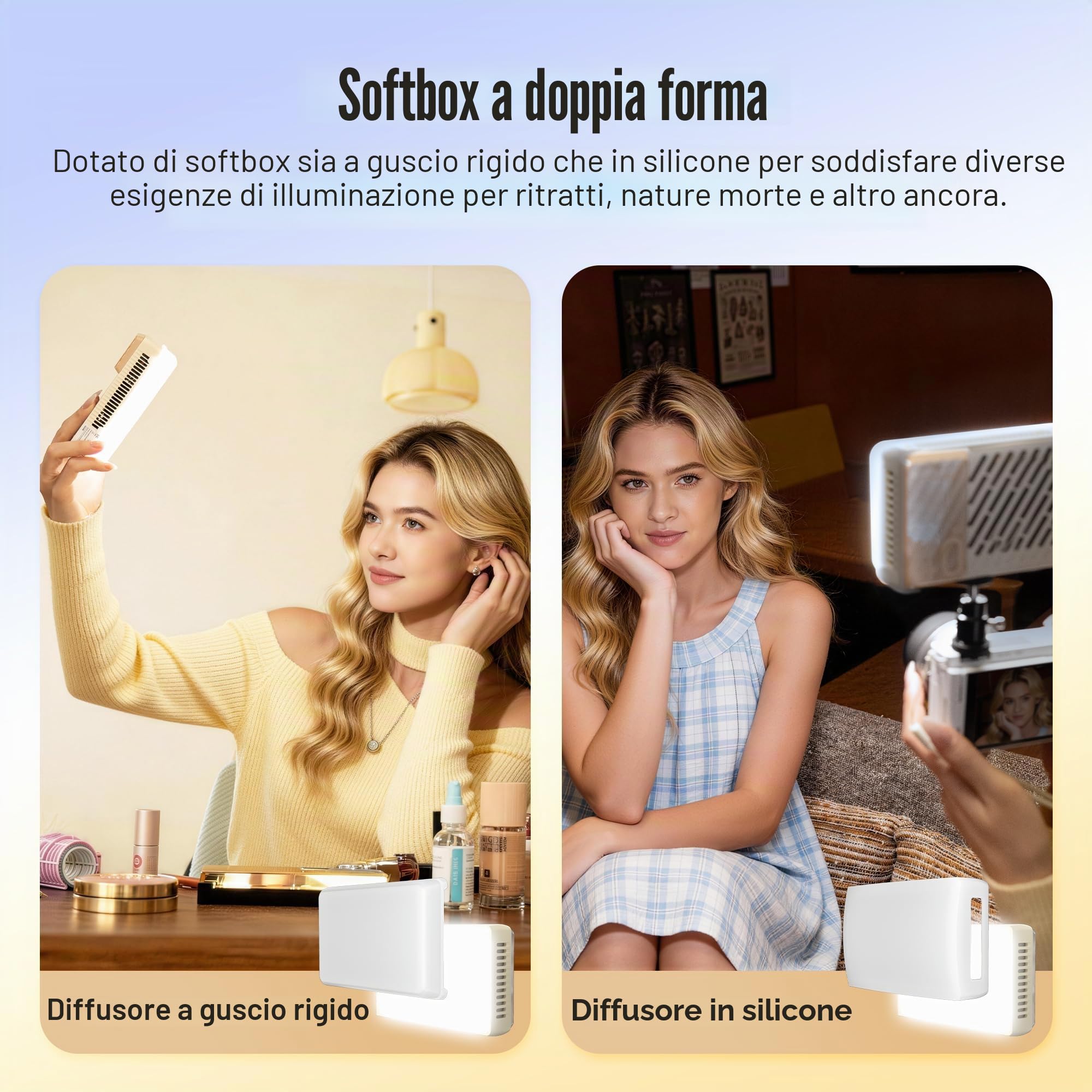 ZHIYUN FIVERAY M40 SE Combo [Ufficiale] Luce Video LED, 17100 Lux, 2700–8500K, CRI≈95, TLCI ≥ 97, 84 LEDS, 250g, Luce Portatile Video/foto/fotocamera/streaming per YouTube TikTok