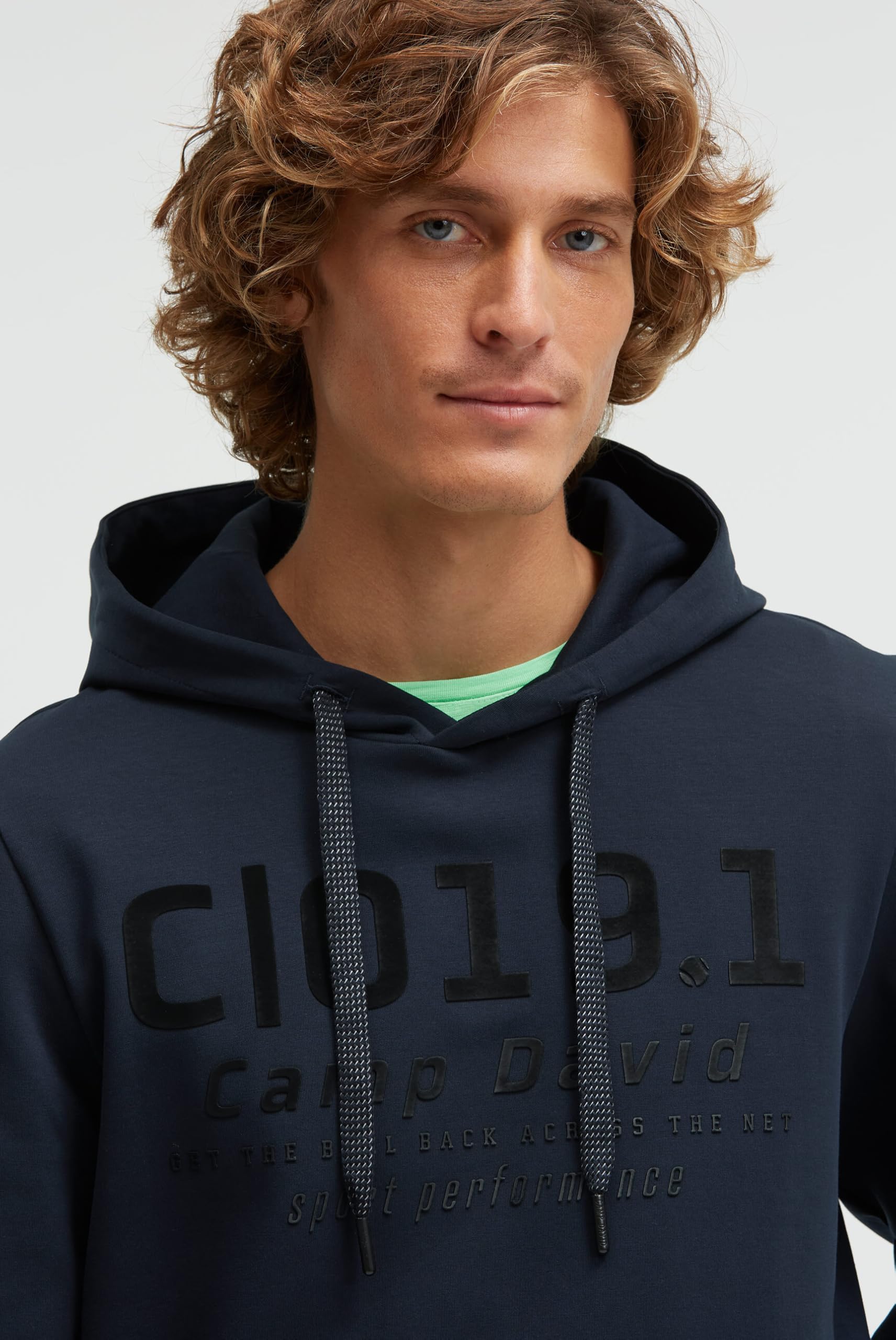 Camp David Herren Hoodie aus Interlock mit Frontprint