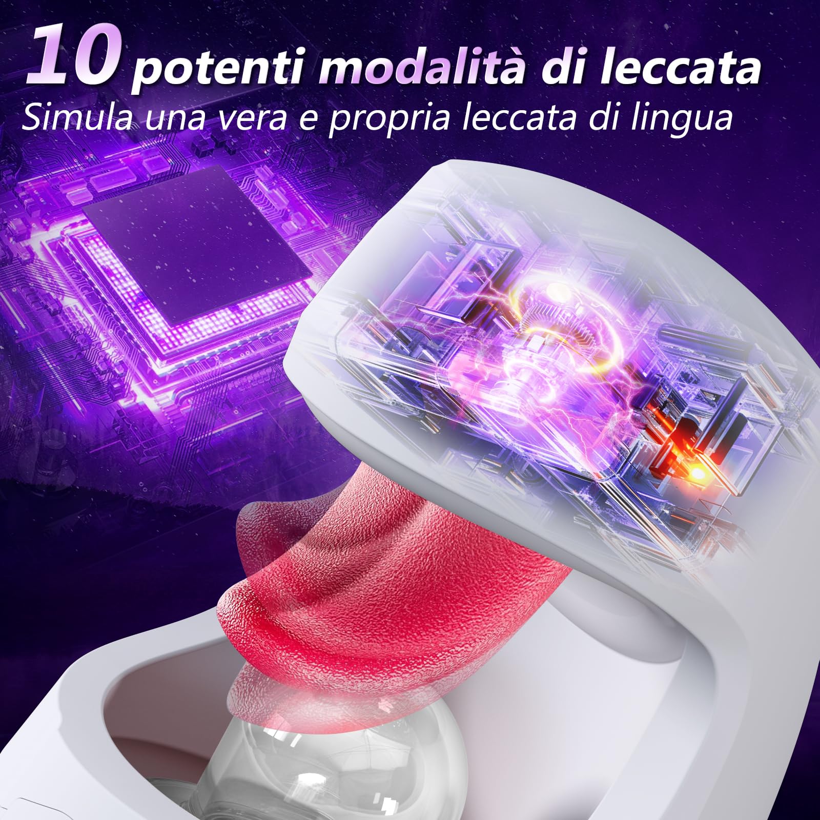 Masturvatore per Uomo Pene Sex Toys - Masturbatore Uomo con 10 di Spinta e 10 Modalità di Leccata di Lingua Vibratoriper per Uomini Allenatore del Pene Maschile