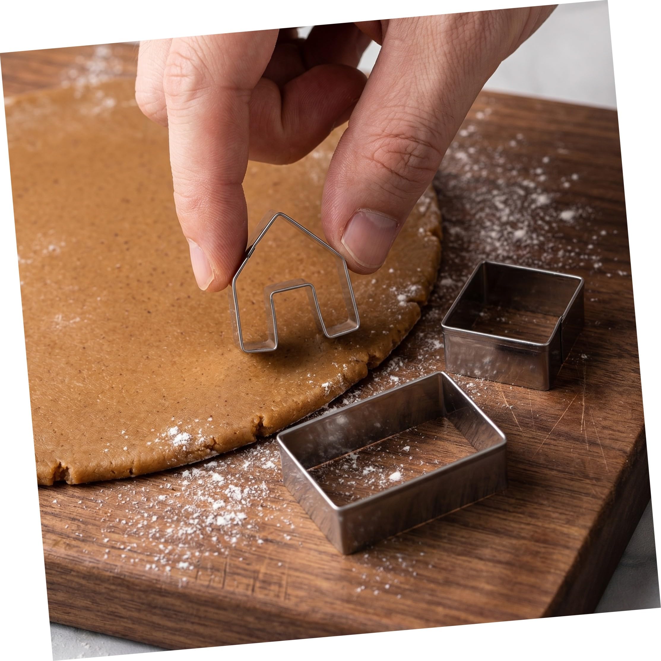 Lot De 5 Sets De Emporte-pièces Biscuits De Noël Maison Pain D'épices Mini 3d Acier Inoxydable Découpe Pâte Diy Pour Fêtes Décoration Pâtisserie