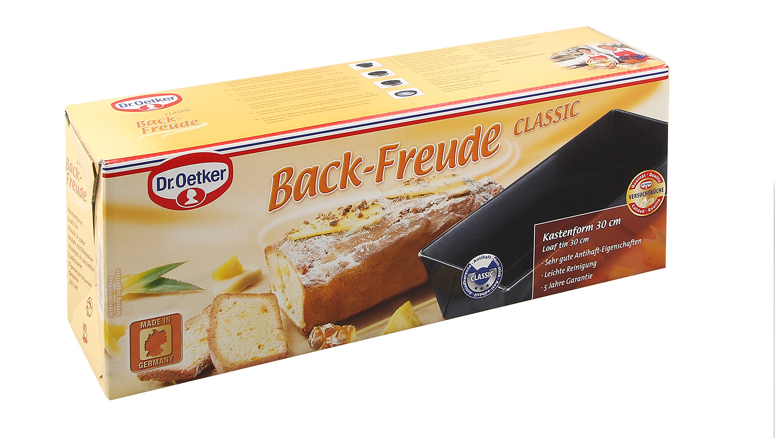 Dr. Oetker 2516 Moule a cake 30 cm, moule a gateau rectangulaire, moule gateau rectangle, moule gateau rectangulaire, moule à gâteau, moule à pain de mie, Acier, 30 x 11,5 x 7 cm (Lot de 6)