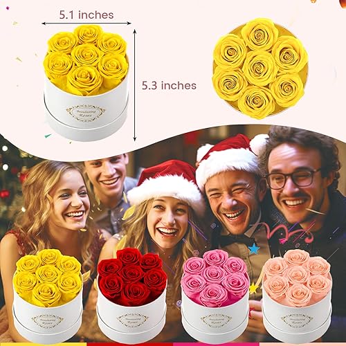 Miniatura 2 de Beaulasting Roses Rosas preservadas en una caja, rosas reales de larga duración, duran un año, regalos románticos para el día de la madre, día de