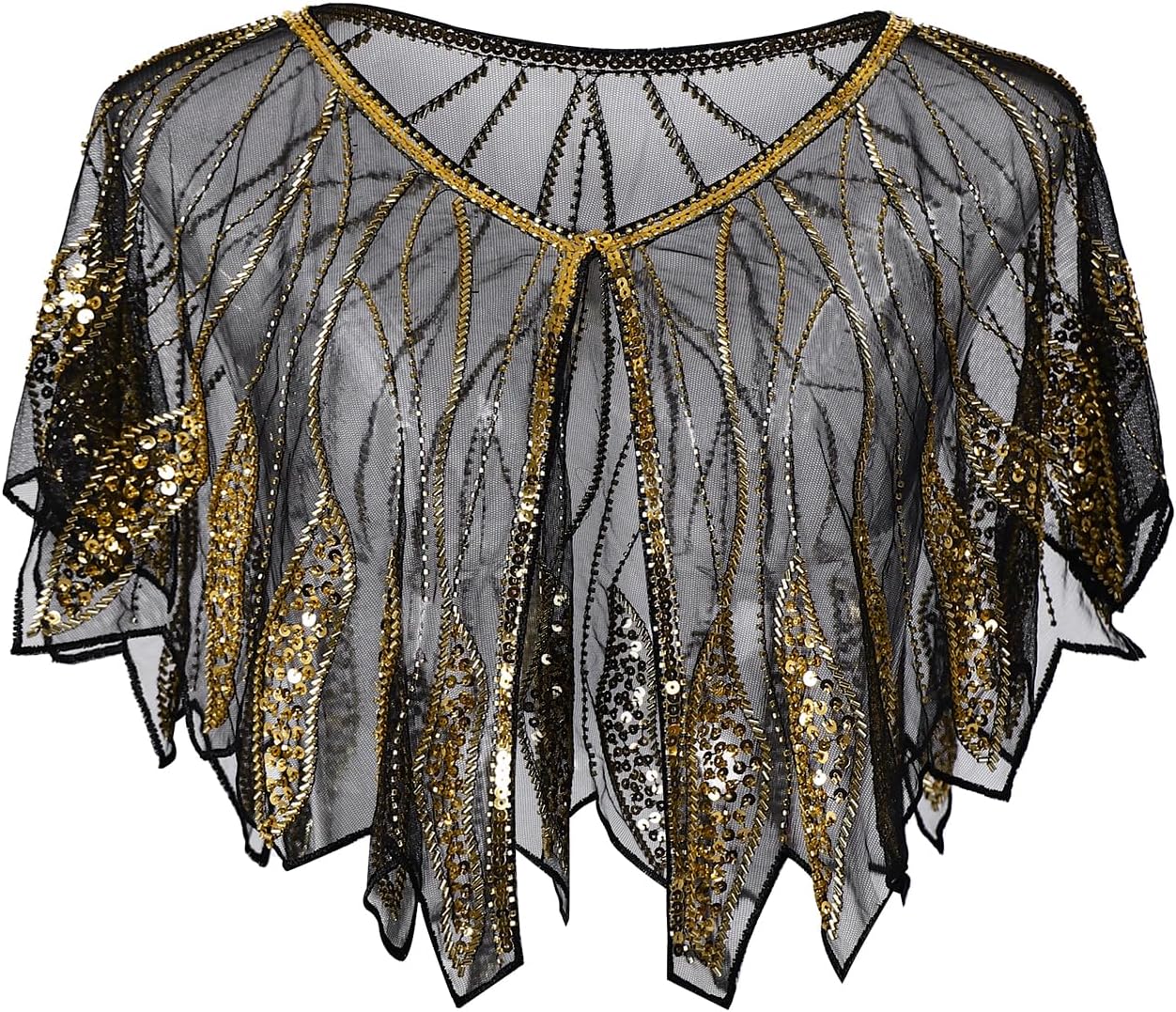 Women's 1920s Shawl Wraps,Sequin Beaded Flapper Evening Shawls for women formal/Party/Wedding/Formal/Harlem night - Image 6