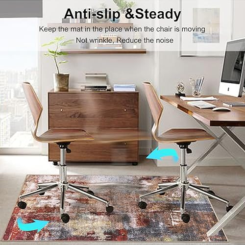 Miniatura 5 de Anidaroel Tapete para silla de oficina para suelo de madera dura y azulejos, tapete de silla de computadora de 35 x 59 pulgadas para silla rodante,
