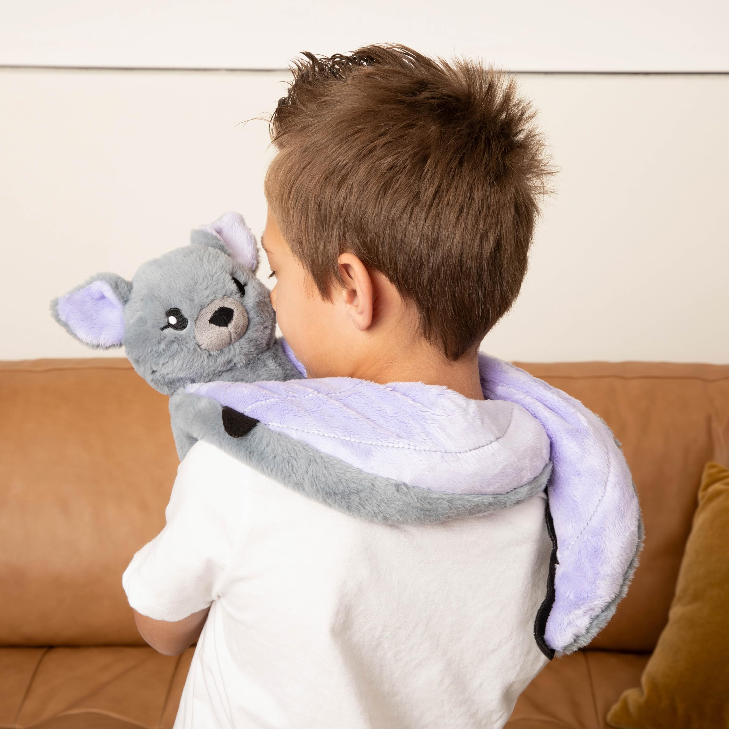 HUGIMALS Hugarounds Peluche lestée pour le cou et les épaules Passe au micro-ondes et au congélateur 1,1 kg Sans parfum Soulage le stress