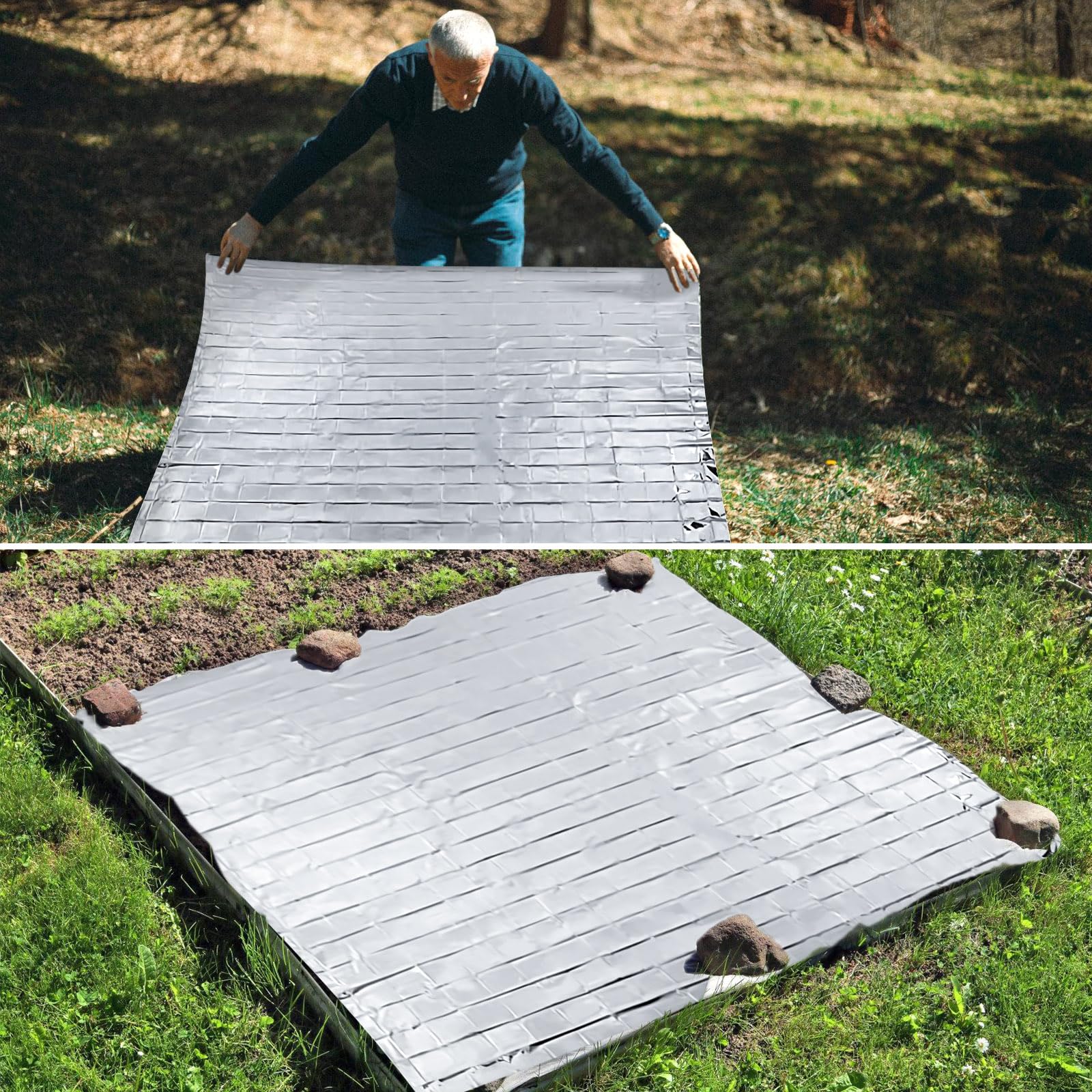 8 sztuk folii odblaskowej do roślin, 160 x 210 cm, wysoka odblaskowa folia Mylar, odblaskowa folia do roślin, do ogrodu, szklarni, poprawa rozkładu światła