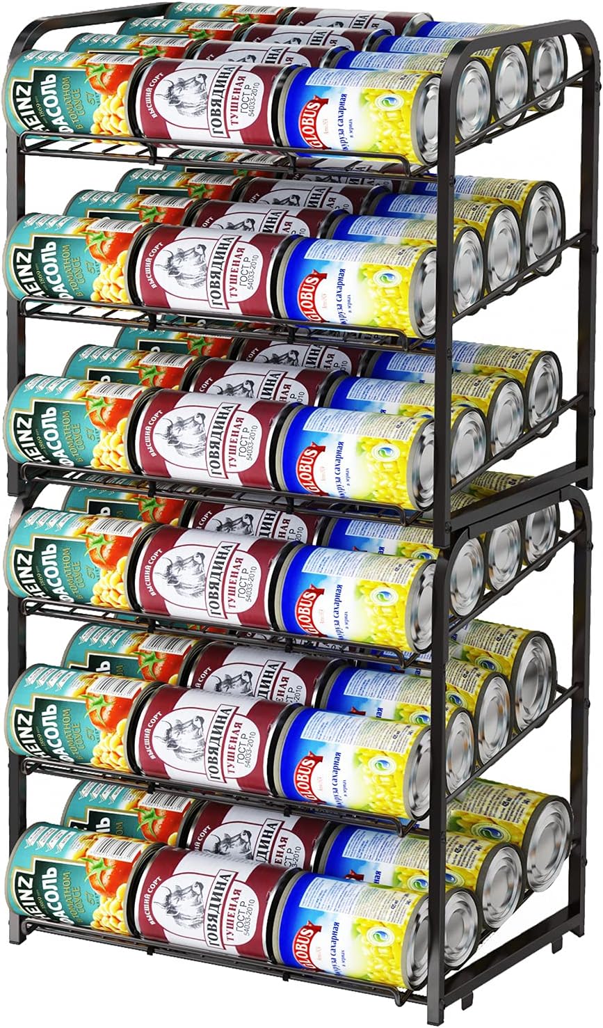 Amazon.com: Stackable Can Rack Organizer 4 Tier Metal Food Cans Storage ...