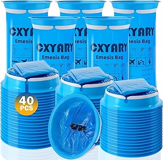CXYARY 40 Pack Vomit Bags Disposable, 1000ml Emesis Bags, Portable Throw Up Puke Nausea Bag for Pregnant Women, Leak Resistant for Car and Travel Motion Sickness