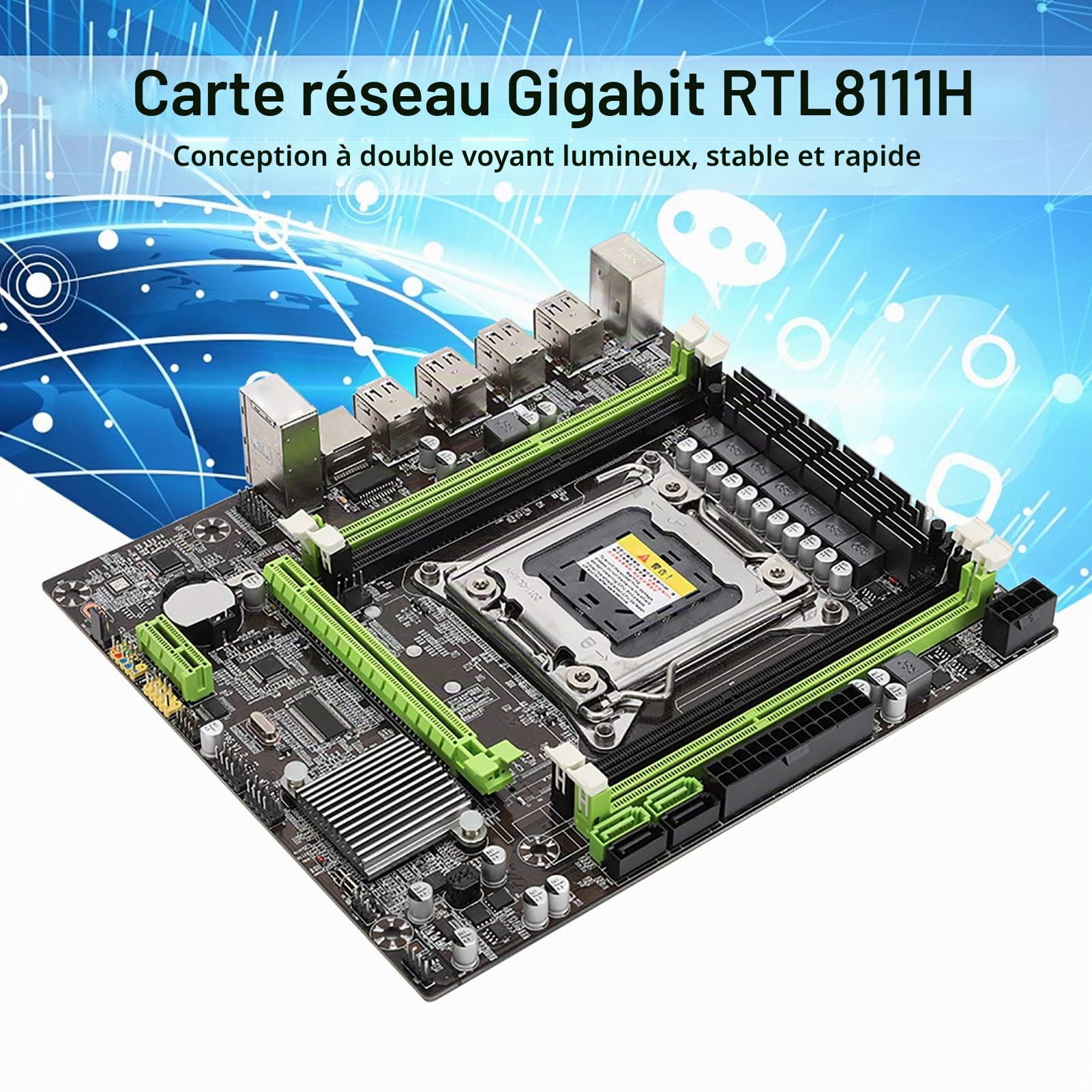 Carte Mère X79G LGA 2011 X79G Carte Mère D'ordinateur de Bureau Prise en Charge de la Mémoire DDR3 REG ECC pour la Série Xeon et pour la Série I7