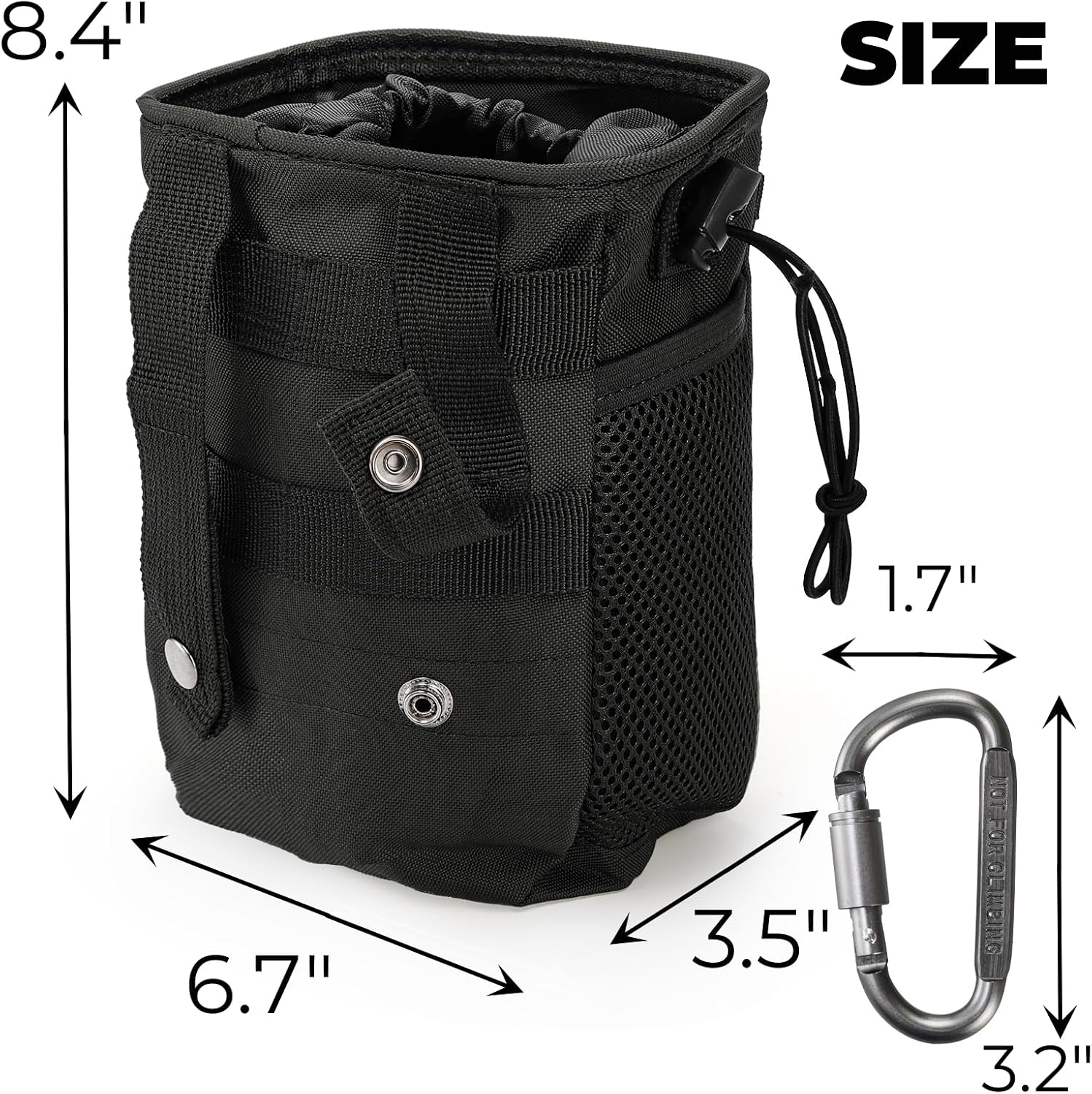Hiceeden 3 Pcs Tactical Molle Dump Pouch, Drawstring Dump Bag Magazine Ammo Pouch with 3 Pcs D Shape Ring, Military Utility Belt Pouch for Outdoor, Camping, Traveling, Sport image 2