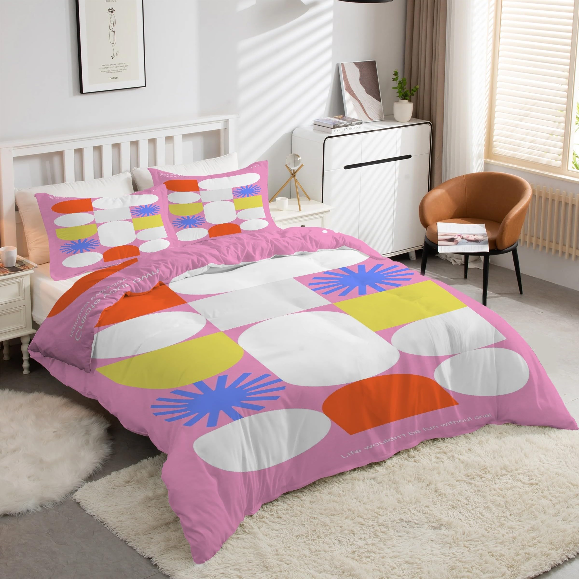 Housse de couette 220x240 pour une chambre moderne au motif géométrique épuré