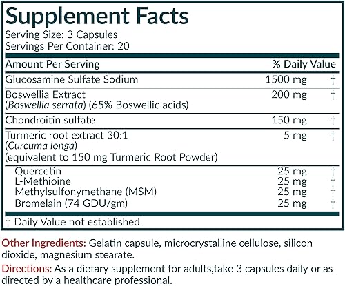 Miniatura 8 de Futurebiotics Glucosamina, condroitina, cúrcuma y MSM fórmula avanzada para articulaciones, apoya articulaciones saludables y movilidad, sin OMG, 60