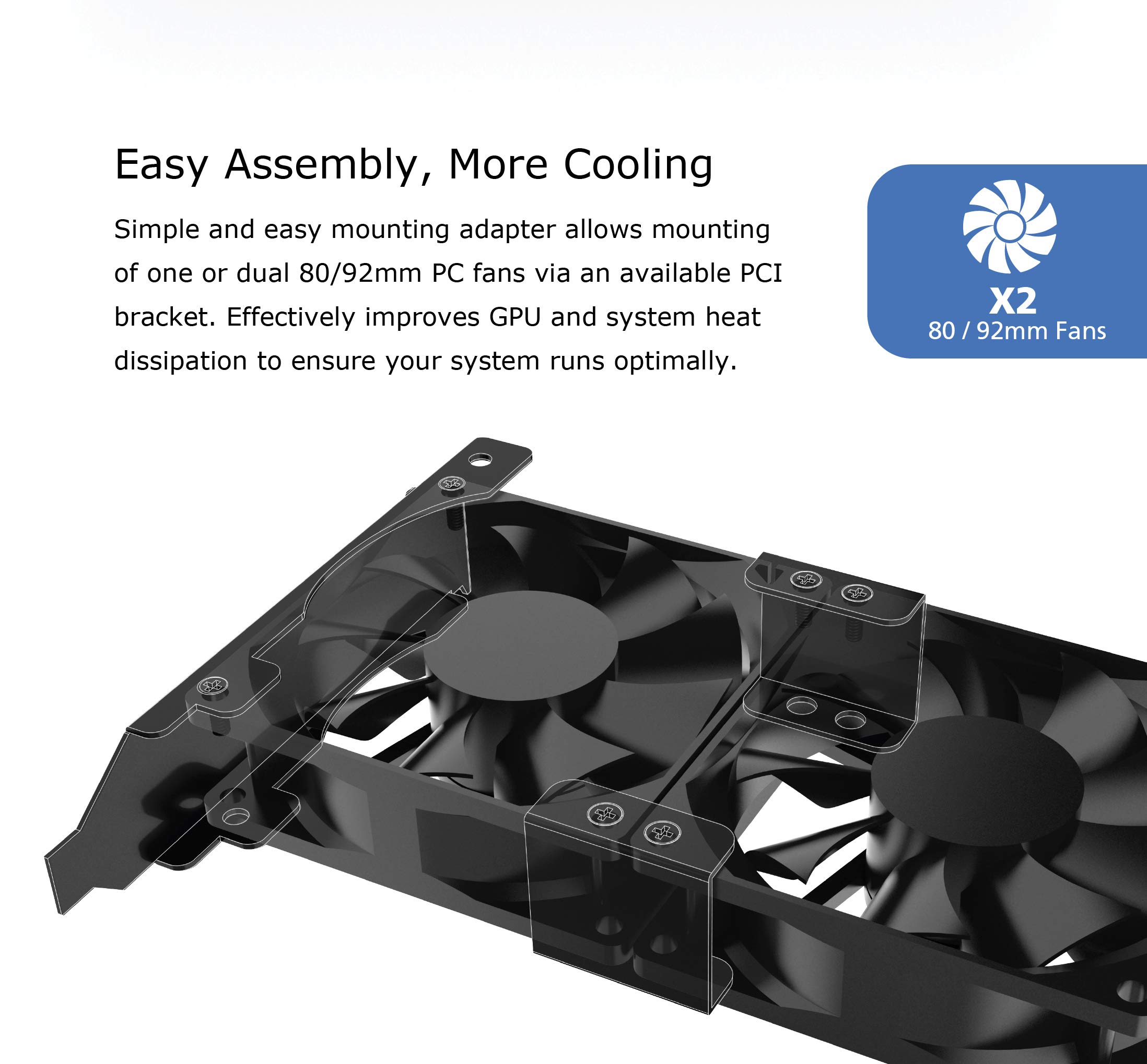 Rackmount Pc Case Akasa PCI Fan Mount – Dual 80mm/92mm Bracket For